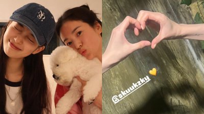 【演员】宋慧乔、秀智见面 两人在各自IG上发布与对方比心照